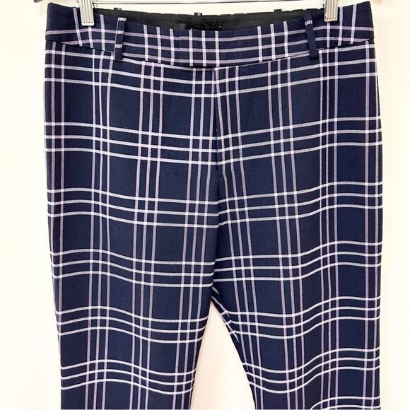NWOT Smythe Bootcut Pant In Navy Plaid Grid Size 12 - Picture 4 of 10